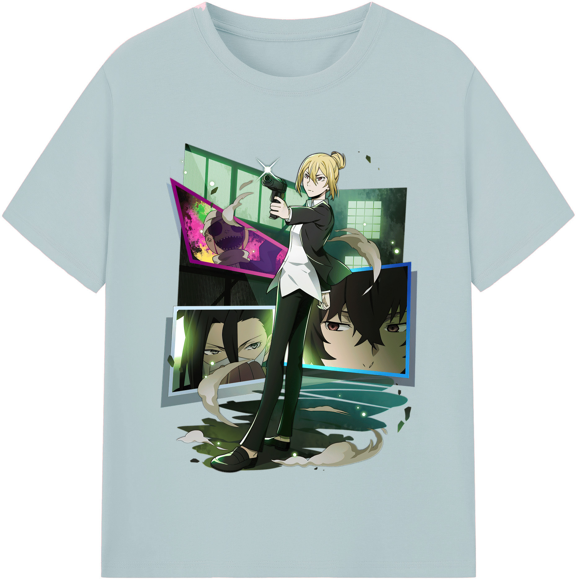 （画像用） 文豪ストレイドッグス Bungo Stray Dogs 綿100％半袖Tシャツ（フロントプリント）